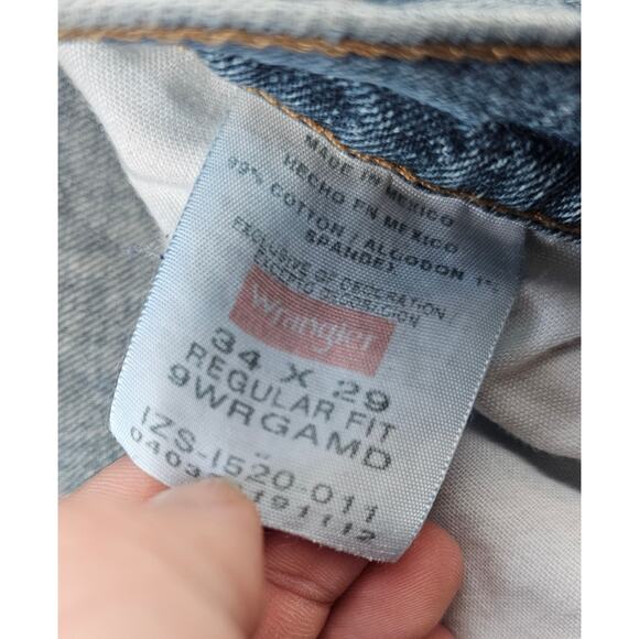 Wrangler 34x29 everyday work jeans casual comfort outdoor blue relaxed western ^ - Picture 4 of 6